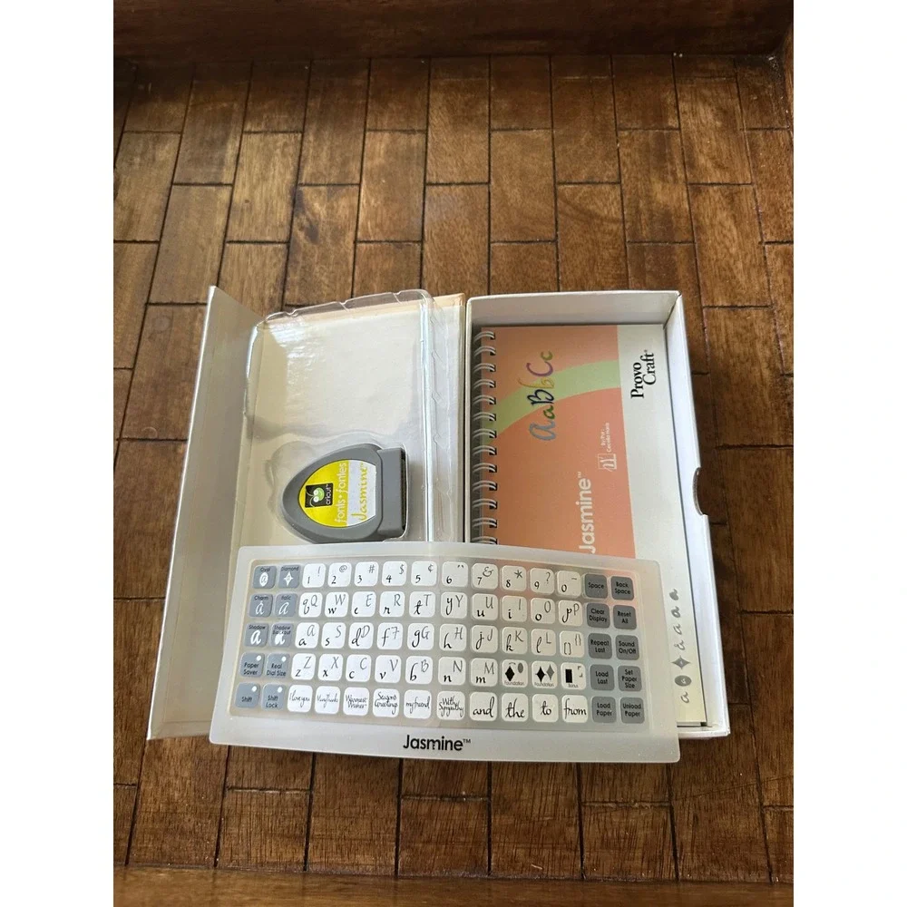 Cricut Jasmine Font Cartridge Provo Craft 29-0015 Complete Set with Overlay Box